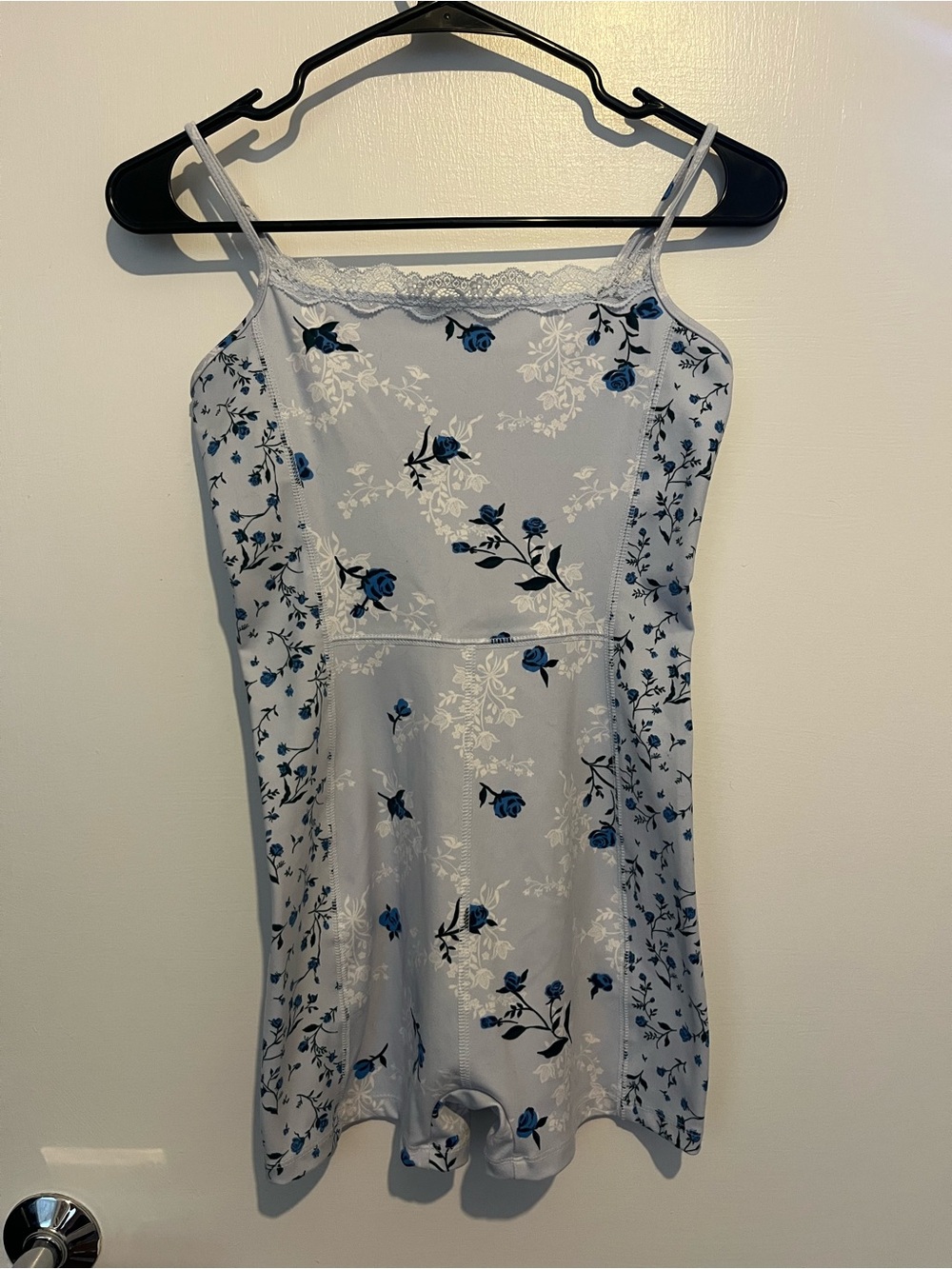 Women's Blue Floral Athletic Romper